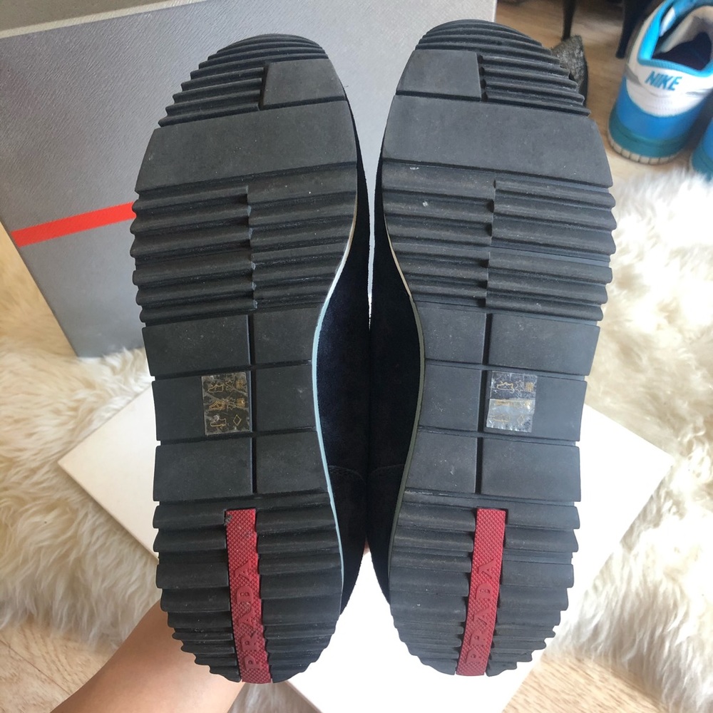 Authentic Prada Navy Suede Runners Sneakers Shoes - Picture 4 of 8